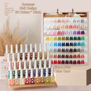 Rormays Verão Novo Rainbow Color gel esmalte 80 cores Conjunto de verniz misto gel brilhante UV LED Imersão Primer Acabamento Fashion Nail Art Flip Color Card 15ML gel Factory