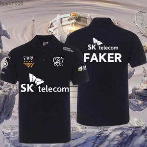 Ocub herrar polos Skt t1 eSports Team Clothing Print League of Legends Faker T-shirts mode streetwear överdimensionerad polo skjorta homme kortärmad