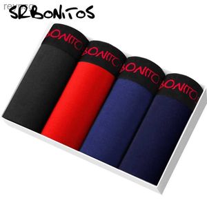 Underpants SRBONIOTOS Brand 4 Piece Mens Underware Men Boxer Cotton Underwear Male Boxers Cueca 365 Shorts Panties YQ240214