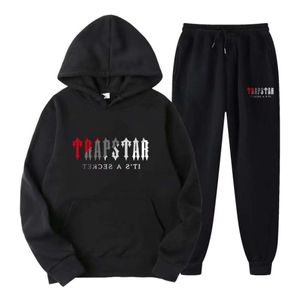 Sportkläder Mens Womens Tech Trapstar Sportwear European och American Basketball Soccer Two-Piece Long Sleeve Hoodie Jacket 9123ess