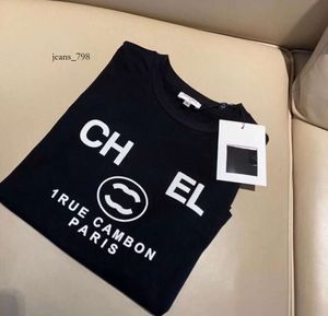 Cclies kanał damski koszulka zaawansowana wersja France modna odzież c litera graficzna para mody bawełniana okrągła szyja kanał