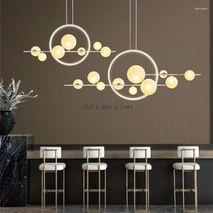 Lampade a sospensione Post Modern Striscia di vetro Lampadario a bolle Tipo creativo Fagiolo magico Ristorante Luci del soggiorno Apparecchio decorativo a LED