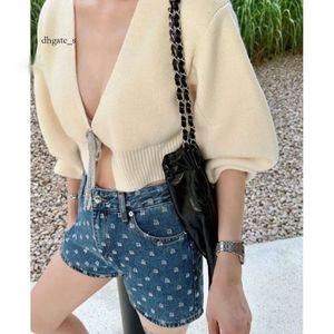 designer t shirt Spring/summer New Product Full Hot Diamond High Waist Denim Simple and Trendy Comfortable Versatile Shorts