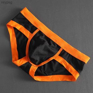 Underpants Men Sexy U Convex Pouch Briefs Patchwork Color Panties Male Low Rise Bulge Knickers Soft Comfortable Lingerie YQ240214