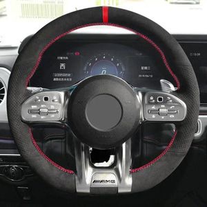 Steering Wheel Covers Car Cover Suede Leather Trim For Mercedes Benz A45 E63 AMG GT C190 R190 W177 W205 W213 X253 GLE 53 W167 S 65 W222