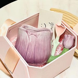 Tazze Tazze in ceramica Tulipano viola per San Valentino per ragazze Regali di alto valore Mark Cups.