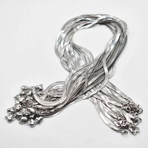 Partihandel 4mm rostfritt stål Snake Chain Halsband rep 40cm5cm kedjehummerlås diy smycken tillbehör 20 50 st/parti 240202