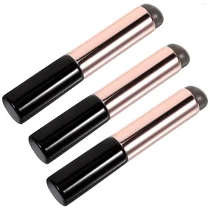 Pincéis de maquiagem Silicone Lip Brush Batom Blending Concealer (preto) 3pcs Aplicador portátil Varinhas Aplicadores de máscara