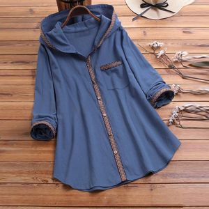 Plus Size Langarm-Kapuzenoberteil für Damenbekleidung Herbst Winter Koreanische Blusen Übergroßes T-Shirt T-Shirt Weiblich Großes Hemd 240130