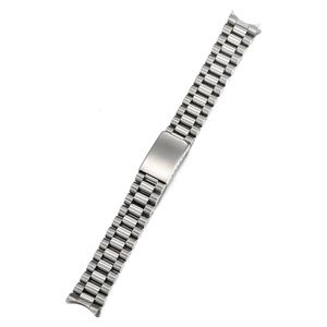 316L stal nierdzewna Skx 18 mm 20 mm pędzel Poliska Solidna stal nierdzewna Prezydent Prezydent Watch Pasp Pasp Curved End 240125