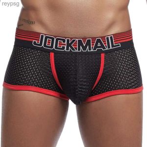 Underpants Sexy Boxer Men Underwear Gay Mesh Homme Breathable Cuecas Masculinas U Convex Pouch Calzoncillos Hombre Slip Boxershorts YQ240214