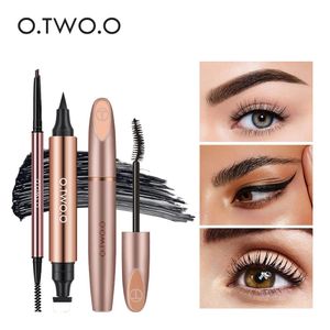 3pcs Eyes Makeup Kit Black Eyeliner Stamp Mascara Eyeborw Pencil Long-lasting Waterproof Cosmetic Set Make-up for Women240129