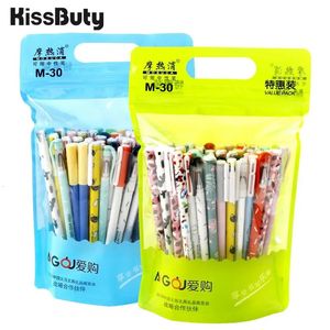 204050100PcsSet Cute Animal Erasable Gel Pens 05mm Black Blue Ink Pen Set School Office Writing Stationery supplies 240124