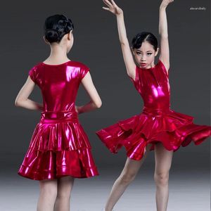 Palco desgaste menina vestido de dança latina para crianças competição roupas meninas festa de salão crianças criança dança trajes