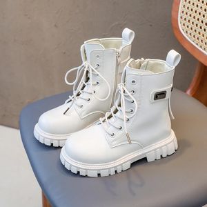 Stiefel 2024 Kinder Mode Mädchen Kurze Einfarbig Seite Zipper Einfache Nicht-rutsch Kinder Schuhe Drop Elegante Prinzessin Laufsteg