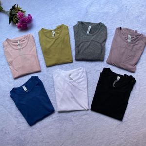 Långärmad 2.0 Kvinnor Yoga T-shirts Högelastisk andningsbar Rinnande Top Quick Torkning Sömlös kvinna Gym Wear Jogging Fitness Sportkläder sportkläder