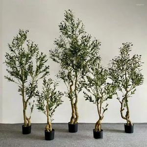 Dekorativa blommor stora konstgjorda olivgrenar och frukter falska växtpottade hemmakontor vardagsrummet BONSAI 60-240CM