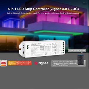 Controladores Miboxer Zigbee 3.0 2.4G Dual White/RGB/RGBW/RGBCCT 5 em 1 LED Strip Controller ZL5 CCT Fita de luz de cor única Dimmer DC 12V 24V