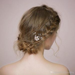 2019 Nya bröllopsfest Headpieces med kristaller Rhinestones Hårnålar Kvinnor Hår smycken Flower Bridal Hair Accessories DBHP5122127934