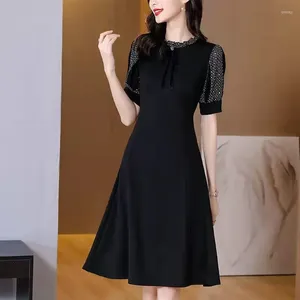 Casual Dresses Dress Fashionable Woman Summer Puff Sleeve O Neck Thin Waist Sale Vestidos Drop HTHCCjg918