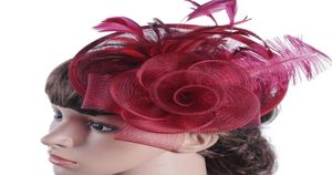 Avrupalı ​​bayanlar şapka ma iplik devekuşu saç malzemesi batı ziyafet şapkası düğün headdress 1256907