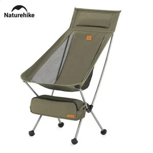 Camping Moon Chair High Back Ultralight Folding Chair Portable 120Kg Load Travel Rocking Chairs Outdoor Fishing Chair 240125