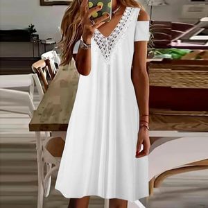 Casual Dresses Spring Summer 2024 Lace Splicing Solid Printed Women's Dress J Gee Short For Teens