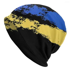 Basker ukrainska flagga mössor kapar män kvinnor unisex gata vinter varm stickad hatt vuxen ukraina patriotiska motorhuv