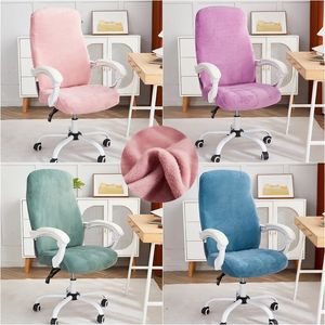 Velvet Office Chair Cover Thicken Computer Chair Covers Elastic Desk Funda Silla Escritorio Seat Slipcovers for Play Gaming Room 240219