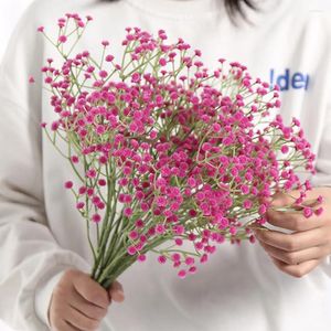 Dekorativa blommor 1 bukett konstgjorda 64 cm vit lila rosa blå babysbreat falska växter för heminredning party bröllop tillbehör