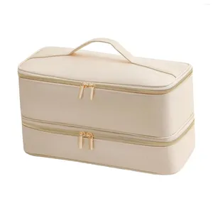 Cosmetic Bags Double Layer Travel Carrying Case For Bathroom Hair Dryer Brush Attachment