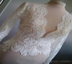 Involucri da sposa in pizzo Giacche avorio o bianche Maniche lunghe Cappotto da sposa per abiti da sposa Accessori da sposa veloci59672942118922