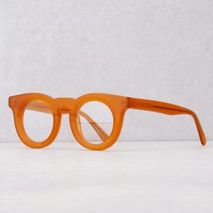 Okulary przeciwsłoneczne ramy mody vintage okulary solidne gęste octan stereo tnące krótkowzroczność optyczna rama retro okrągła styl man man high