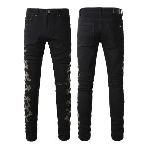 Jeans da uomo 2024 Nuovi amirs Mens Luxury Jeans Fori Pantaloni marchio di moda Jean Lettera Jeans Biker Pantaloni Uomo Abbigliamento amri jeans uomo donna pantaloni jeans 64RA 921630214