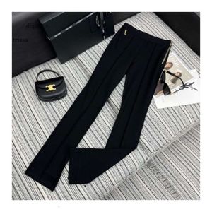 pants Autumn New Slit Casual Pants with Hip Lift Versatile Design Elastic Cotton Roman Cloth