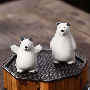 Purple Sand Tea Pet Polar Bear Creative Animal Decoration Handgjorda och livskraftiga teceremonin TEA SET ACCEPTORIES TEABABET 240130