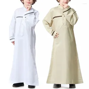 Etnisk kläder avslappnad lång klänning för barn muslimsk mantel marockansk kaftan arabisk Thobe Grown Middle East National Costume Man