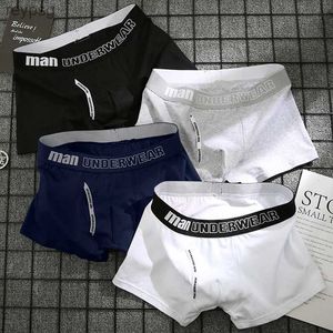 Mutande Boxer Uomo Intimo Mutandine sexy per sotto usura Cotone maschile Pantaloncini traspiranti puri Mutandine Comodi boxer YQ240214