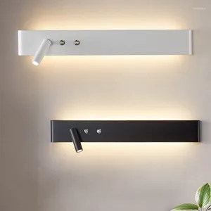 Duvar lambası Zerouno Modern LED Çok Fonksiyonlu Okuma Fikstür Yatak Odası Başlık Gecesi Arkadan aydınlatmalı Işıklar