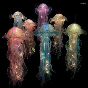 Night Lights Jellyfish Light Lamp Portable Flower Girl Room Atmosphere Decoration Bedroom Home