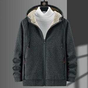 Hoodies Männer Winter Fleece verdickte Sweatshirts Plus -Größe Hood Jacken Männliche Fleece -Schichten Herren Lamm Strickjacke Hoodie Tops 240123