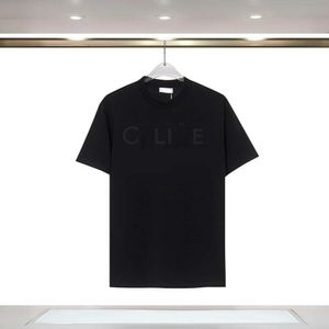 Tasarımcı Moda Sıradan Celins Classic 2023 İlkbahar/Yaz Yeni Yelken 3d Boncuklu Mektup Kısa Kollu T-Shirt, Hem Erkekler ve Kadınlar İçin, Üst düzey Stil