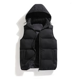 Gilet imbottito con cappuccio in cotone da uomo s 240119