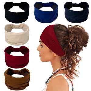 Ampla não deslizamento suor headband mulheres cabeça envolve boho grosso hairbands grande esporte africano yoga turbante faixa de cabelo acessórios de cabelo 240119