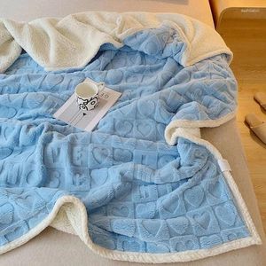 Coperte Autunno caldo a forma di cuore semplice per il letto Accogliente coperta in pile di flanella per divano Lenzuolo in peluche morbido e soffice