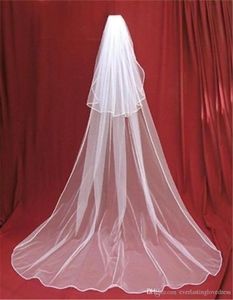 Long Two Layers Cheap Tulle Bridal Veils White Iovry Wedding Veil with Comb Velos De Novia Wedding Accessories 2019 Hair Accessory2294599