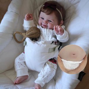 18 Vivienne Boygirl Tam Vücut Silikon Vinil Bebek Boyalı Bebek Köklü Saçlı Çocuk Noel Hediyesi Yeniden doğmuş 240129