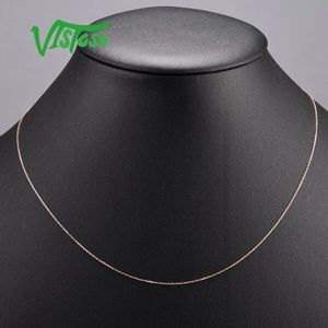 VISTOSO Gold Necklace For Women Genuine 14K 585 RoseYellowWhite Gold Necklace Chain 42cm Fine Jewelry 240123