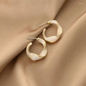 Ohrstecker Verkaufen Trendy Twist Drop Glasur Damen Golden Twisted Art Line Schmuck Accessoires Frauen Geschenke Kein Verblassen