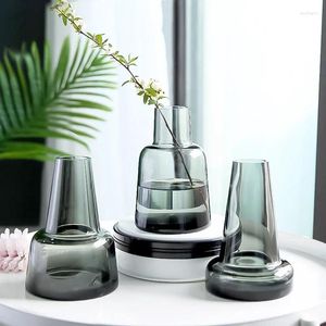 Vases 6Styles Geometry Flower Arrangement Creative Art Hydroponic Bottle Modern Glass Living Room Desktop Decoration